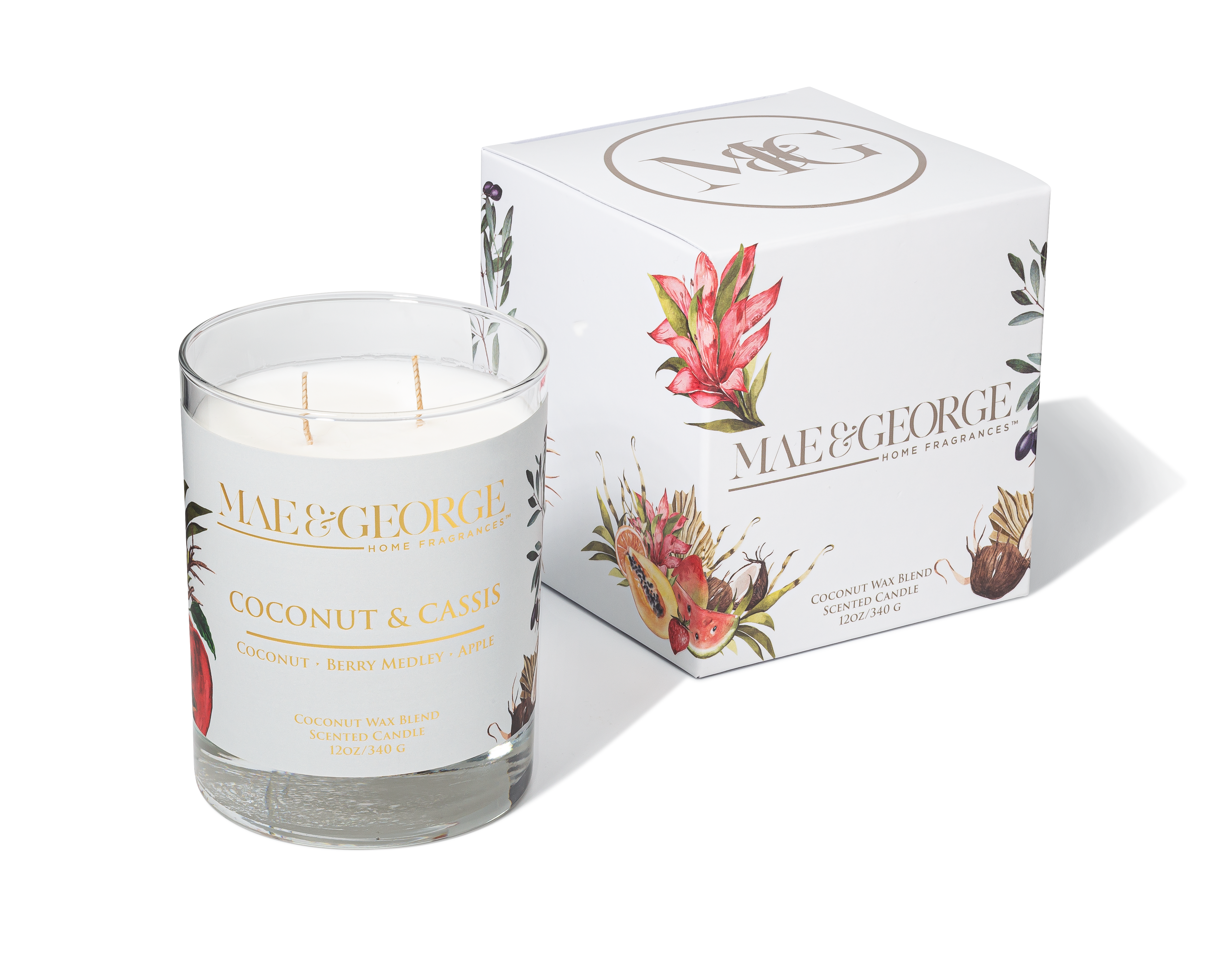 Coconut & Cassis Luxury Scented Candle. Coconut & Soy Wax.